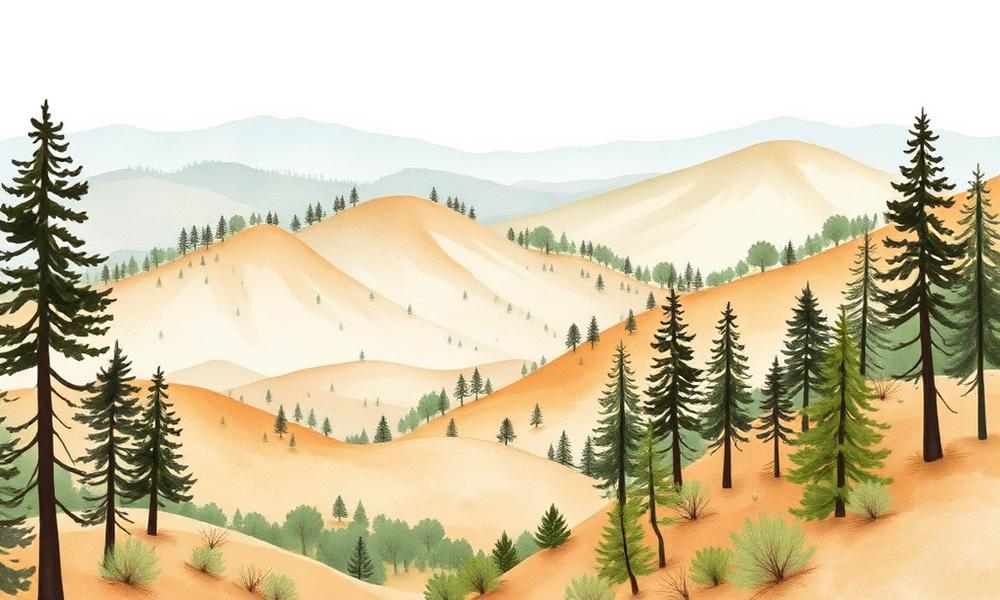 Illustrated map of the Sierra foothills
